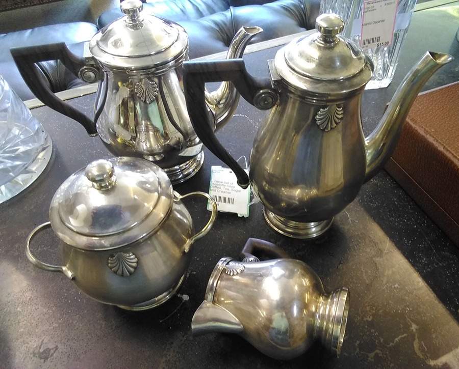 Vendome (Silverplate, Hollowware) 4 Piece Tea Set (CPBH, TPBH, CRBH, SSU) by Christofle France-1
