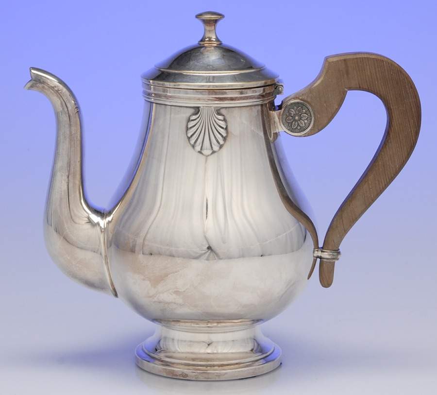 Vendome (Silverplate, Hollowware) Brown Handle Teapot by Christofle France-1