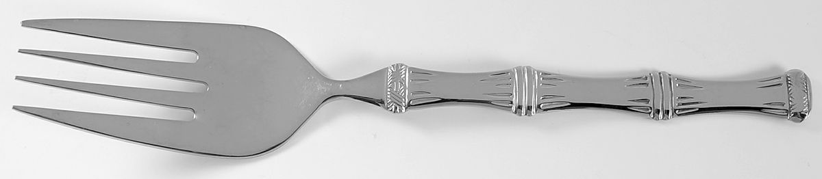 Bamboo (Stainless) Medium Solid Cold Meat Serving Fork by Cuisinart Flatware-1