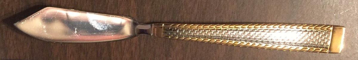 Gold South Hampton (Stainless, Gold Accent) Hollow Handle Master Butter Knife by Cambridge Silver-1