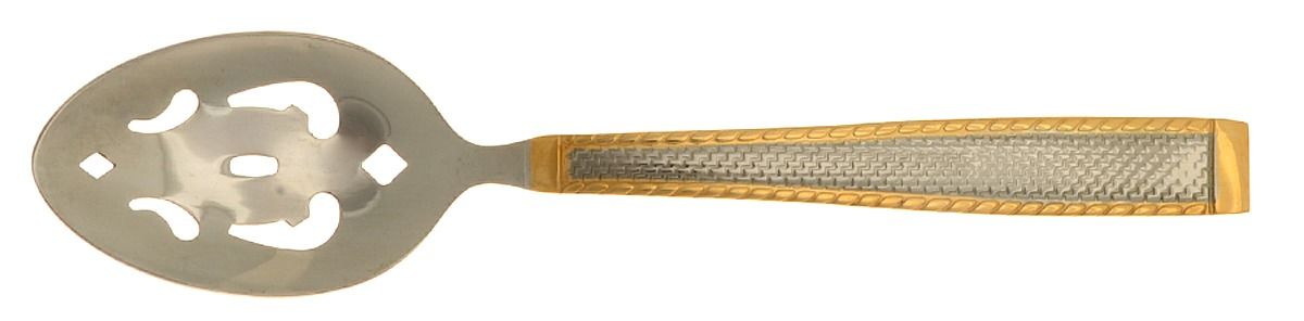 Gold South Hampton (Stainless, Gold Accent) Pierced Tablespoon (Serving Spoon) by Cambridge Silver-1