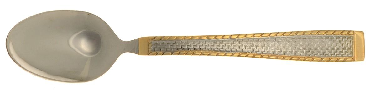 Gold South Hampton (Stainless, Gold Accent) Place/Oval Soup Spoon by Cambridge Silver-1