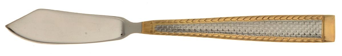 Gold South Hampton (Stainless, Gold Accent) Flat Handle Master Butter Knife by Cambridge Silver-1