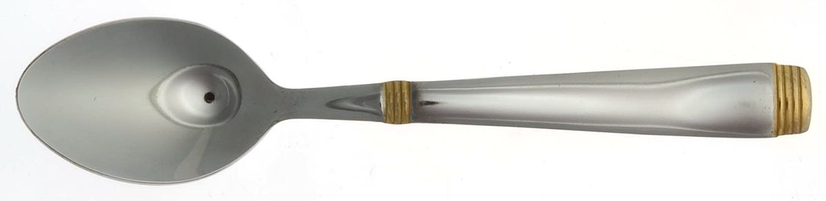 Metro-Gold Accent (Stainless, Gold Accent) Place/Oval Soup Spoon by Cambridge Silver-1