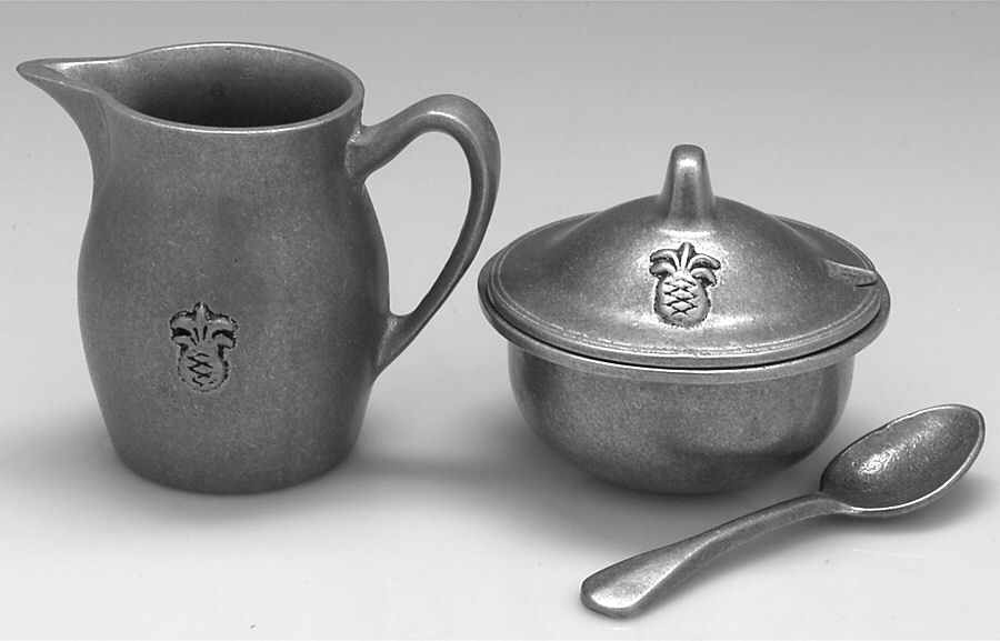 CGT1 (Pewter, Hollowware) Mini Creamer and Covered Sugar Set by Carson Castings-1