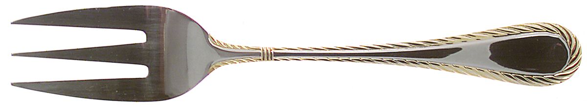 Carlyle (Stainless, Gold Accent) Medium Solid Cold Meat Serving Fork by Cambridge Silver-1