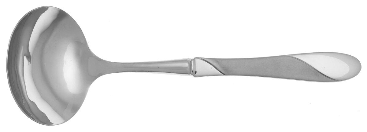 Swirl Sand (Stainless) Gravy Ladle with No Spout Stainless Bowl HC by Cambridge Silver-1