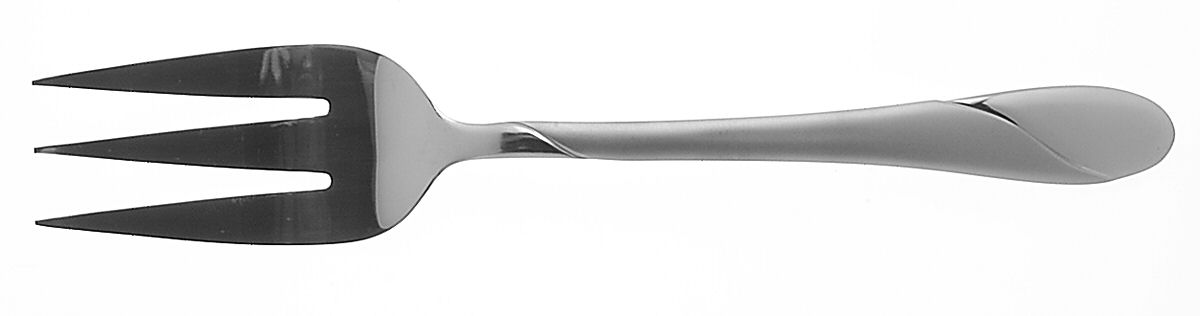 Swirl Sand (Stainless) Medium Solid Cold Meat Serving Fork by Cambridge Silver-1