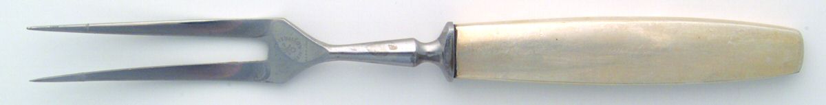 Cuo7 (Silverplate) Small Steak Carving Fork with Stainless Prongs by C Hugo Pott-1