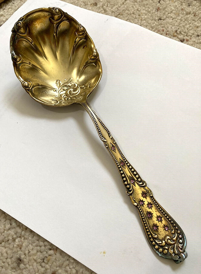 Colonial (Sterling) Jewel Handle Berry Casserole Spoon by Campbell Metcalf-1