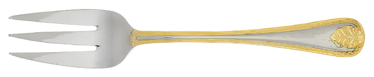 Versailles (Stainless, Gold Accent) Medium Solid Cold Meat Serving Fork by Cambridge Silver-1