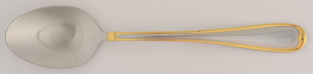 Allure (Stainless, Gold Accent) Dessert/Oval Soup Spoon by Cambridge Silver-1