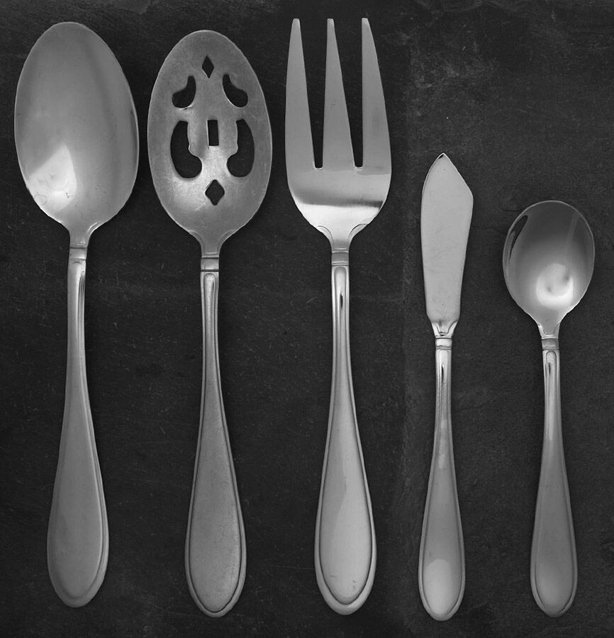Evanston (Stainless, Outlined Ridge Back) 5 Piece Hostess Set by Cambridge Silver-1