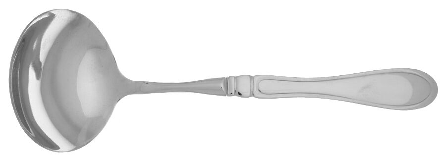 Evanston (Stainless, Outlined Ridge Back) Gravy Ladle with No Spout Stainless Bowl HC by Cambridge Silver-1