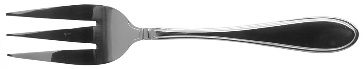 Evanston (Stainless, Outlined Ridge Back) Medium Solid Cold Meat Serving Fork by Cambridge Silver-1