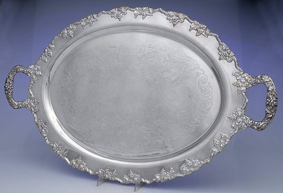 1089 (Silverplate, Hollowware) Large Silverplate Waiter Tray by Crescent Silverware-1