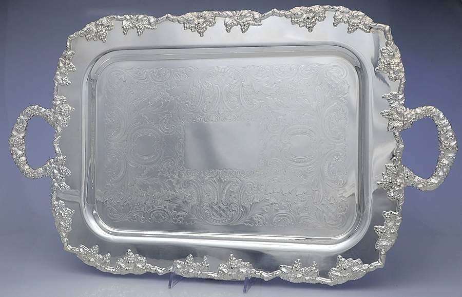 1089 (Silverplate, Hollowware) Large Silverplate Waiter Tray by Crescent Silverware-1