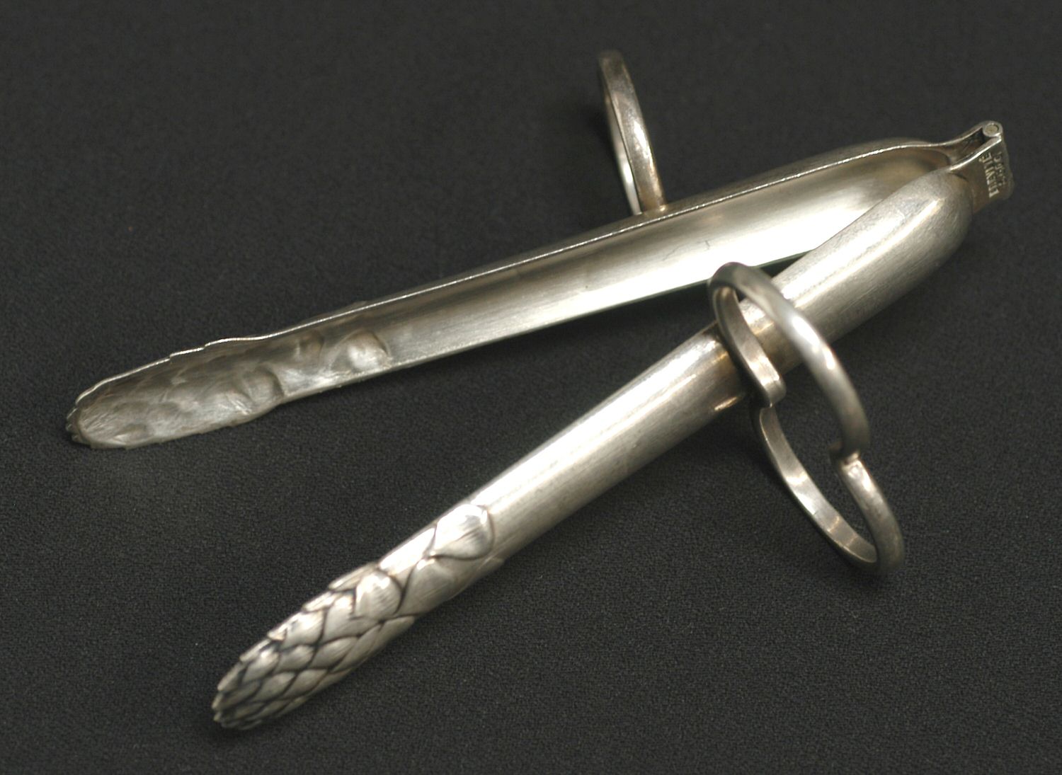 CTF50 (Silverplate) Solid Individual Asparagus Tongs by Christofle France-1