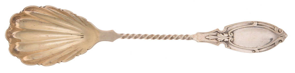 CSV3 (Coin) Sugar Shell Spoon by Misc Coin Silver Mfg-1
