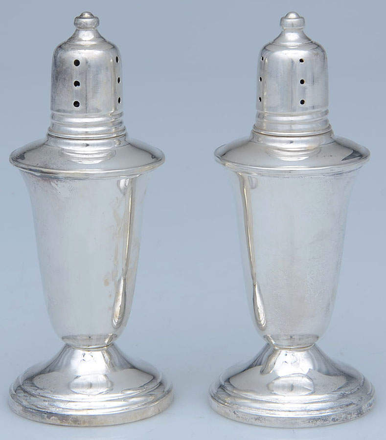 Sterling Hollowware Weighted Salt and Pepper Set by Crown Silver Inc-1