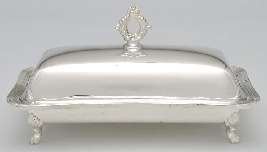 Silverplate Hollowware 1/4 Pound Covered Butter Dish by Crescent Silverware-1