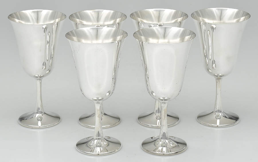 Silverplate Hollowware Water Goblet - Set of 6 by Crescent Silverware-1