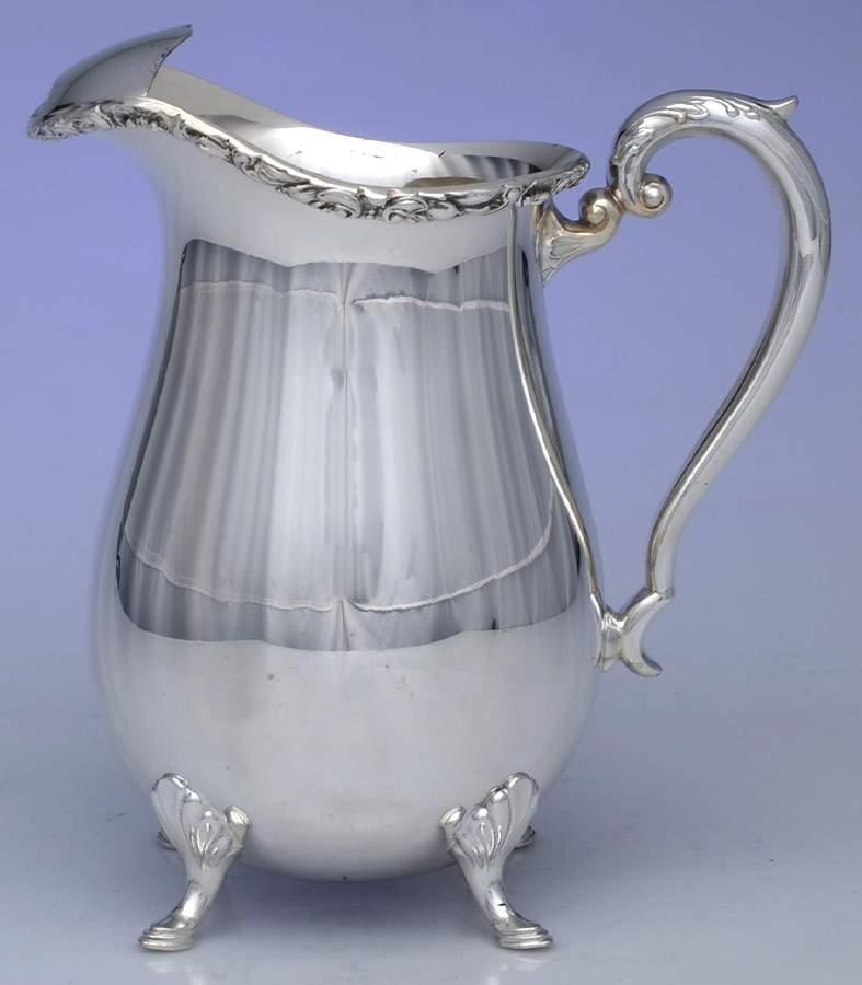 Silverplate Hollowware Plated Water Pitcher with Ice Lip by Crescent Silverware-1