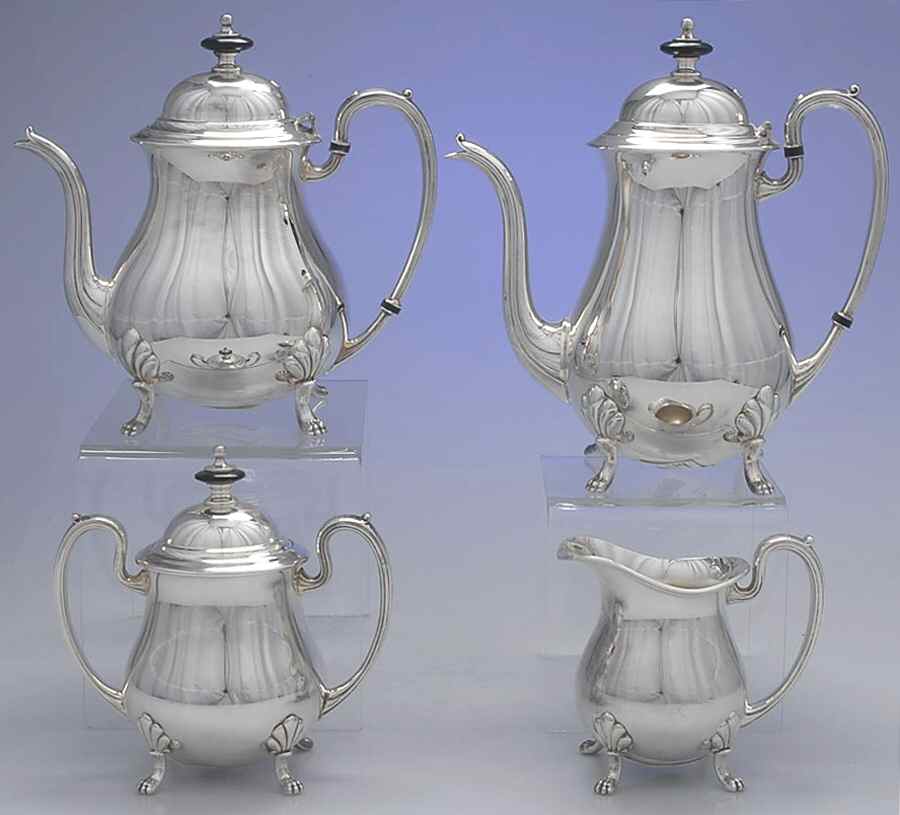 Silverplate Hollowware (4 Piece) Silverplate Tea Set by Crescent Silverware-1