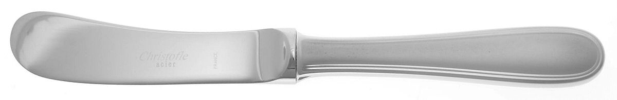 Albi-Calissa (Stainless, Frosted) Butter Spreader Hollow Hdl-Paddle/Stainless Blade by Christofle France-1
