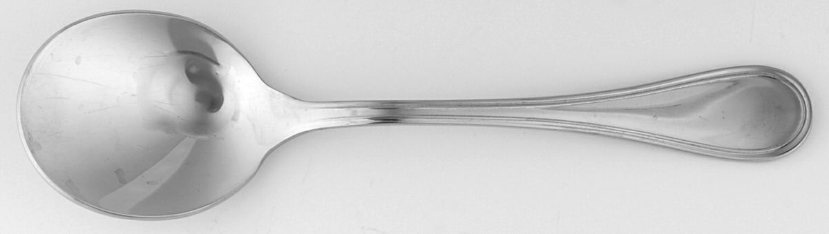 Albi-Calissa (Stainless, Glossy) Round Bowl Soup Spoon (Cream Soup) by Christofle France-1