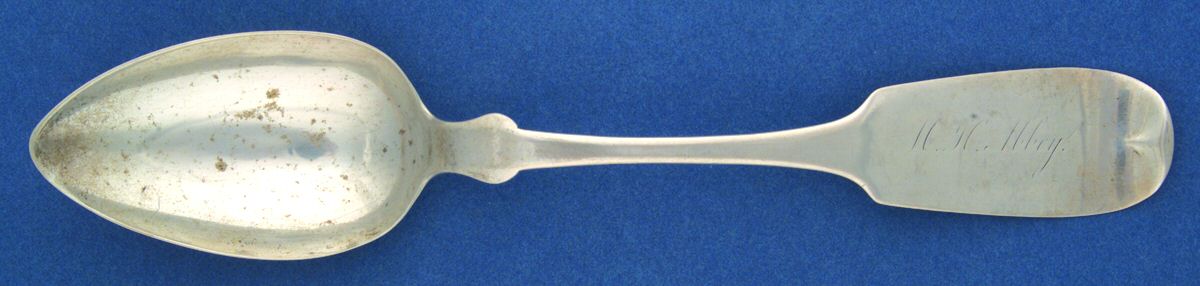 Coin Silver Flatware Tablespoon (Serving Spoon) by Cowles & Albertson-1