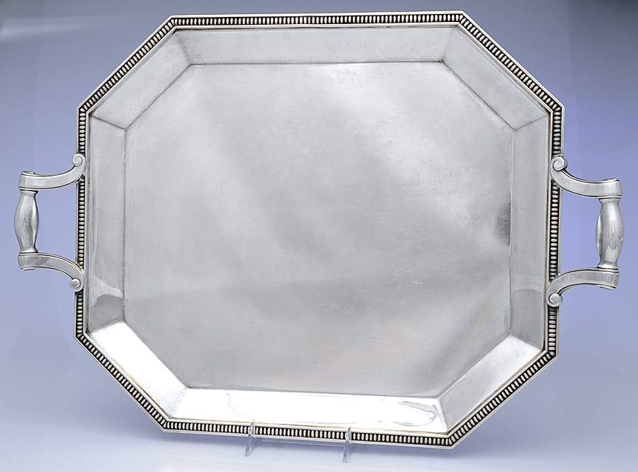Colbert (Silverplate, Hollowware, Gadroon Design) Large Silverplate Waiter Tray by Christofle France-1