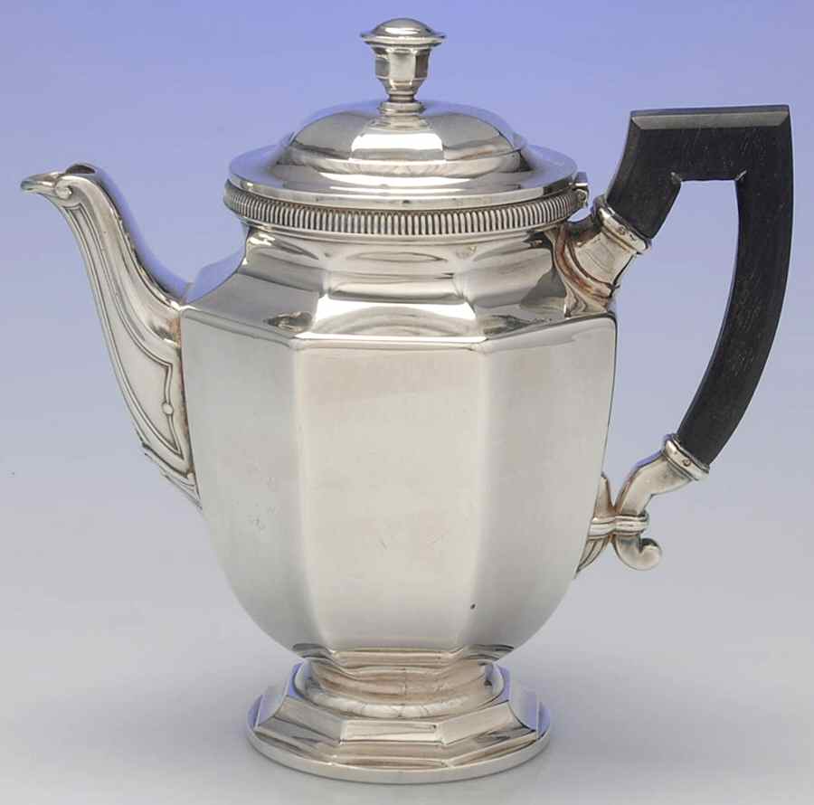 Colbert (Silverplate, Hollowware, Gadroon Design) Teapot by Christofle France-1