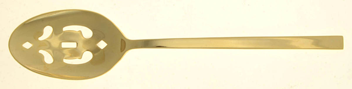 Gold Chop (Gold Electroplate) Pierced Tablespoon (Serving Spoon) by Cambridge Silver-1