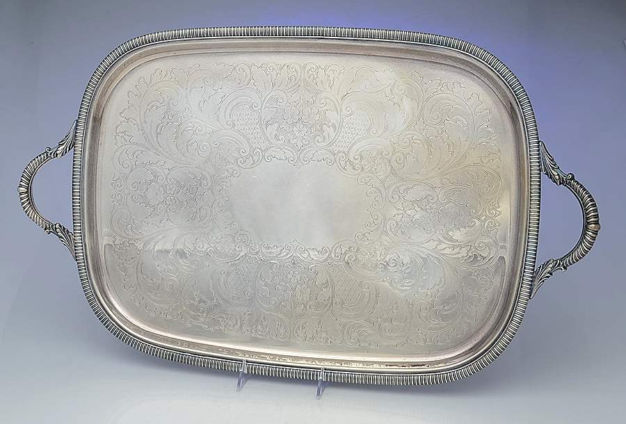 3150 (Silverplate, Hollowware) Silverplate Waiter Tray by Crescent Silverware-1