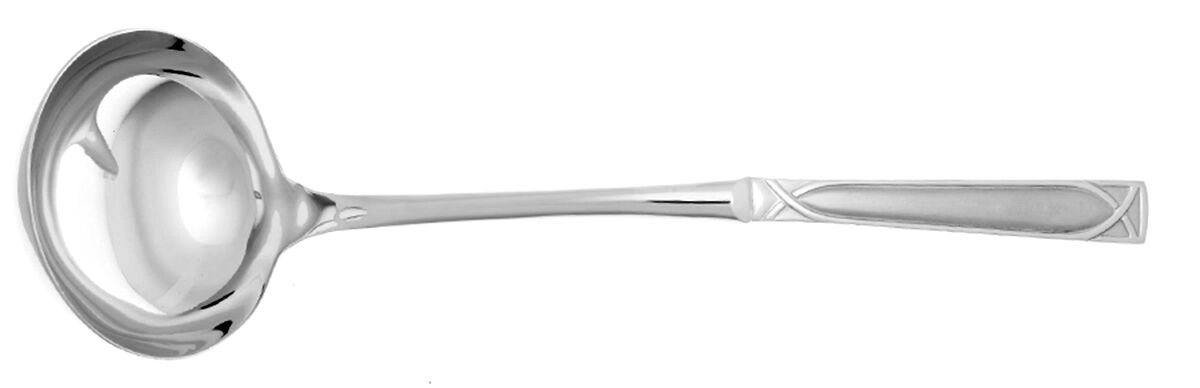 Crossroad Sand (Stainless) Soup Ladle with Stainless Bowl HC by Cambridge Silver-1