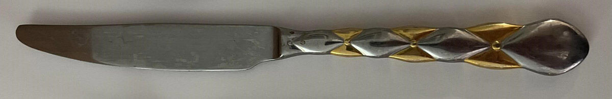 Boudior (Stainless, Gold Accent) New French Solid Knife by Cambridge Silver-1