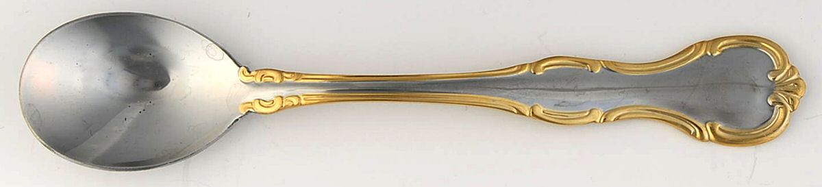 Melinda (Stainless, Gold Accent) Sugar Spoon by Cambridge Silver-1
