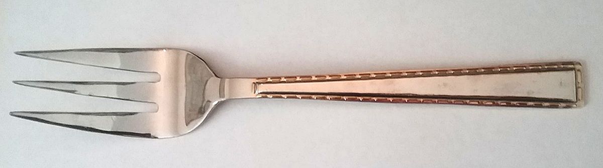 Tailor (Stainless, Gold Accent) Medium Solid Cold Meat Serving Fork by Cambridge Silver-1