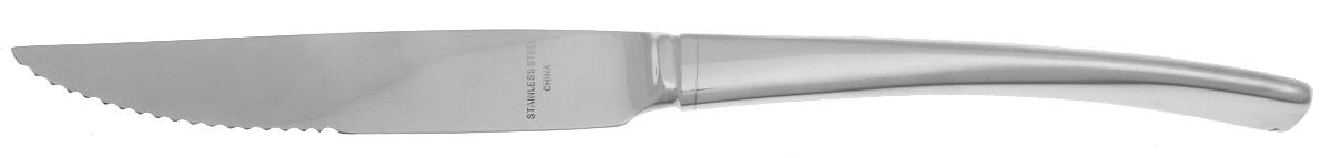 Elementaire (Stainless, Glossy) Steak Knife Individual Hollow, Serrate HC by Christofle France-1
