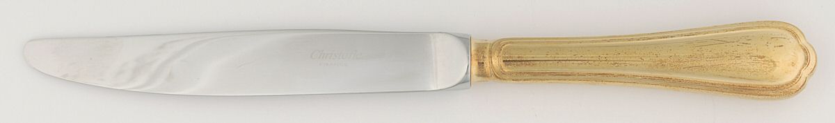Spatours-Gold Modern Hollow Knife by Christofle France-1