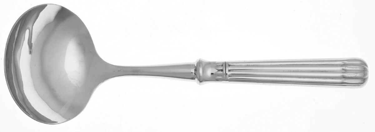 Osiris (Stainless, Ribbed Handle & Bolster) Gravy Ladle with No Spout Stainless Bowl HC by Christofle France-1