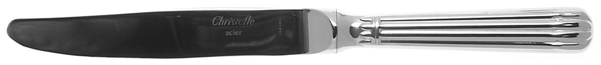 Osiris (Stainless, Ribbed Handle & Bolster) Dessert Knife with Stainless Blade by Christofle France-1