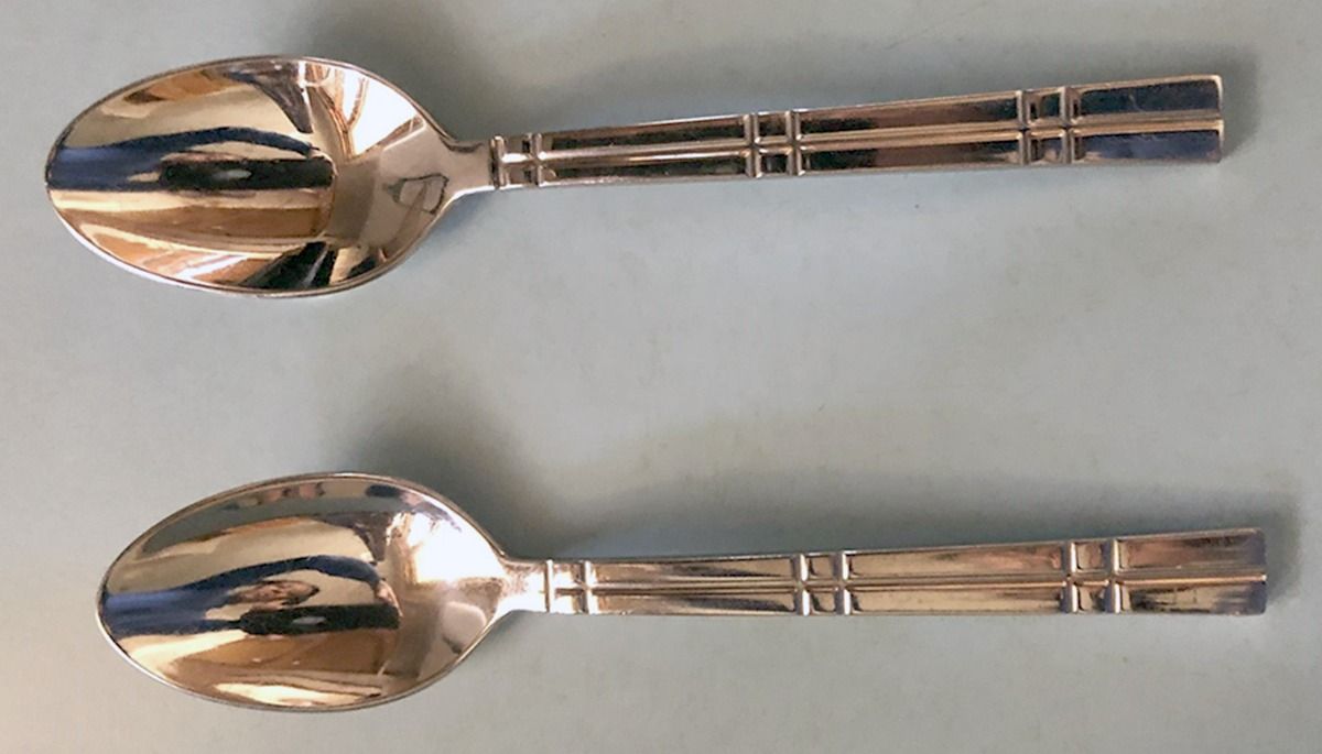 Architecture (Stainless) Teaspoon by Crate & Barrel Flatware-1