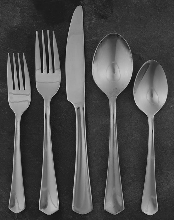 Sienna (Stainless, Pointed Tip) 5 Piece Place Setting by Cuisinart Flatware-1