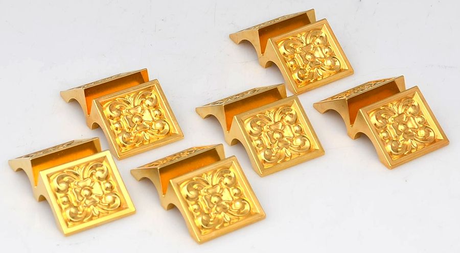 Gold Electroplate Flatware Knife Rest - Set of 6 by Carvel Hall-1