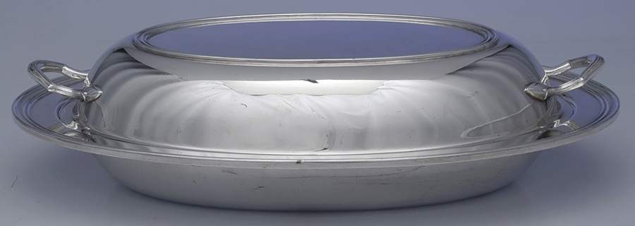 4075 (Silverplate, Hollowware) Oval Covered Vegetable by Crescent Silverware-1