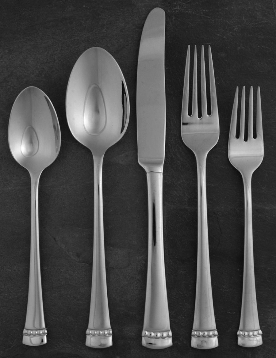 Pearl (Stainless) 5 Piece Place Setting by Crate & Barrel Flatware-1