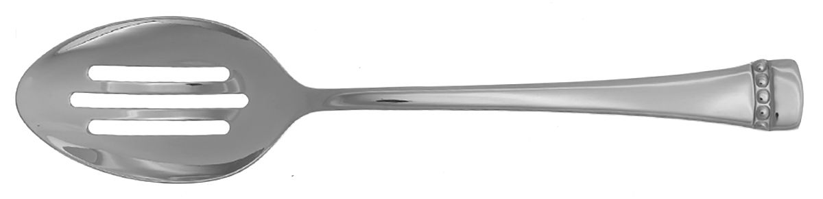 Pearl (Stainless) Pierced Tablespoon (Serving Spoon) by Crate & Barrel Flatware-1