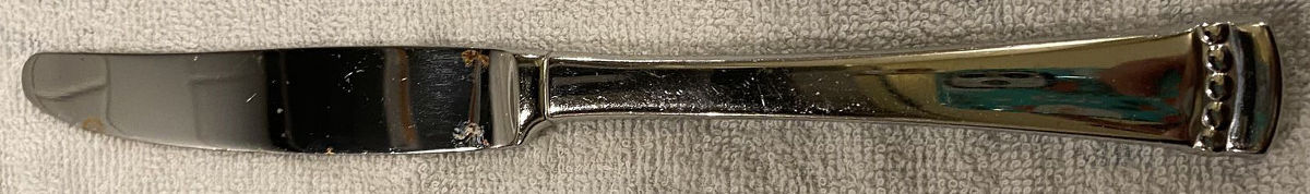 Pearl (Stainless) Dessert Knife with Stainless Blade by Crate & Barrel Flatware-1